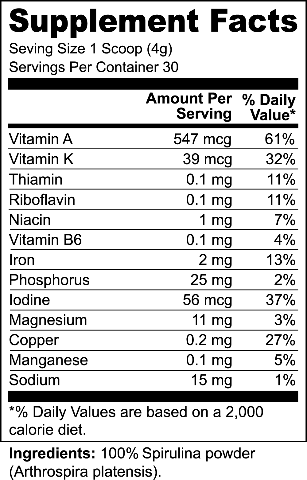 Green Power - Organic Spirulina Powder - Alpha's